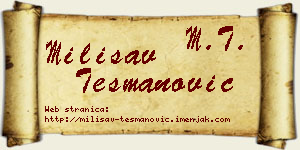 Milisav Tešmanović vizit kartica